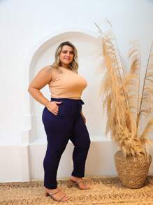 Plus Size Pants - 藏蓝色 - 查看 1