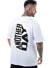 Another Day Oversized T-Shirt Premium Men's Women's 100% Cotton Reinforced Street Fashion - trắng - Xem 1