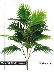 1 pieza Árbol artificial de palma de coco tropical de 80 cm con 18/21 hojas, planta decorativa verde para interiores, decoración del hogar, regalo del Día de los Enamorados