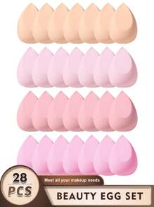 5pcs/10pcs/15pcs/25pcs/30pcs/40pcs/50pcs/Pack Makeup Sponges, Multicolor Makeup Sponge For Foundation Blending, Liquid/Cream/Powder Seamless Smooth Beauty Sponge, Latex-Free Hypoallergenic Dual Use Foundation Puff, Suitable For All Skin Types - Multicolor - View 15