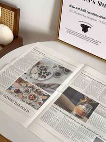 1PC Ins 英文报纸、摄影杂志、拍照装饰道具，适用于服装、家居装饰、美食摄影背景 - 彩色 - 查看 3
