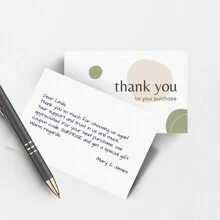 200pcs Kraft Paper Business Thank You Cards For Supporting My Small Business Back To School