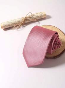 1 条纯色斜罗纹领带，男士，适合日常活动、聚会和礼物、商务装 - 彩色 - 查看 4