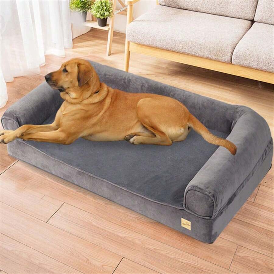 Jumbo Orthopedic Pet Dog Bed Extra Large Dog Bolster Sofa Bed Removable