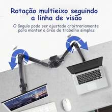 Double Articulated Desk Mount For Monitor And Notebook - màu đen - Xem 4