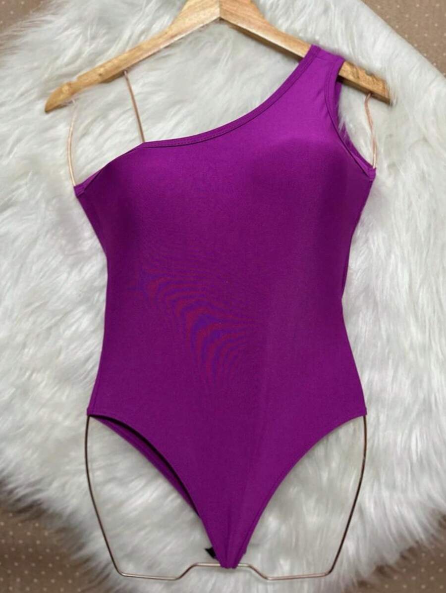 MULA MANCA Bodysuit With Suplex Cups, Trend, New For 2024, Blouse - Màu tím - Xem 1