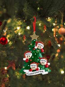 LICVIC Personalized Family Christmas Decorations, 2025 Five-Member Family Christmas Decorations, Customized Family Tree Decorations, Customizable 2-7 Person Named Family Christmas Decorations, Customizable Christmas Tree Decorations, 2025 Christmas Decorations With Family Member Names - Christmas Tree and Snowman a - View 6