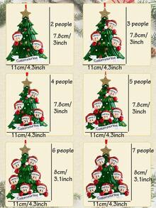 LICVIC Personalized Family Christmas Decorations, 2025 Five-Member Family Christmas Decorations, Customized Family Tree Decorations, Customizable 2-7 Person Named Family Christmas Decorations, Customizable Christmas Tree Decorations, 2025 Christmas Decorations With Family Member Names - Christmas Tree and Snowman a - View 3