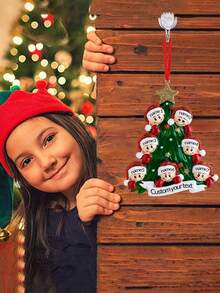 LICVIC Personalized Family Christmas Decorations, 2025 Five-Member Family Christmas Decorations, Customized Family Tree Decorations, Customizable 2-7 Person Named Family Christmas Decorations, Customizable Christmas Tree Decorations, 2025 Christmas Decorations With Family Member Names - Christmas Tree and Snowman a - View 4