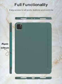 1pc Tablet Protective Case Compatible With Ipad, Soft Anti-Fall Protection, Ultra-Thin/Smart Stand/Auto-Wake Protective Case For TPU Leather Apple IPad Mini 4/5/6, 9.7/10.2/10.5 Inches, Air 4/5/6, 10th Gen, 10.9 Inches, Pro 11 Inches, Air 11(M2) , Air 13 And Pro 11(M4)-Dark Green