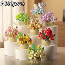 8 Bộ/1500 Chiếc + Giỏ Hoa Mini Chậu Để Bàn Lắp Ráp Khối Gạch Đồ Chơi Xây Dựng, Lý Tưởng Để Trang Trí Phòng, Giảm Căng Thẳng, Bộ Sưu Tập Trưng Bày, Quà Tặng Ngày Lễ Tình Nhân - Nhiều màu - Xem 17