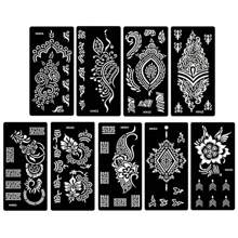 9 khuôn vẽ hình bàn tay rỗng, thích hợp để vẽ lên tay, cơ thể, dùng trong đám cưới, lễ hội, bãi biển, và sáng tạo nghệ thuật DIY. - màu đen - Xem 7