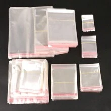 100 unidades/lote vários tamanhos de saco opp embalagem transparente autoadesivo sacos selados embalagem de plástico celofane transparente presentes sacos jóias armazenamento