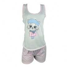 Women's Pajamas Shorts With Straps And Tank Top Character Print Polyester - Nhiều màu - Xem 3
