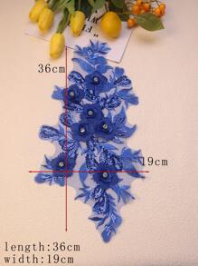 زخرفة لتطريز الأزهار والأوراق الملونة بالكريستال مقاس 36 سم طول x 19 سم عرض لمشاريع الخياطة DIY - متعدد الألوان - مشاهدة 2