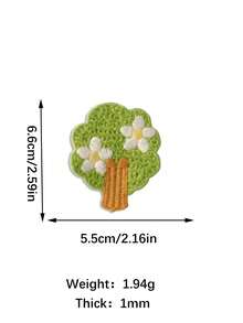 1 套/3 件可溶刺绣小树图案布贴，时尚简约风格涤纶线无胶背，适用于服装、箱包、鞋子、帽子、家居装饰 - 綠色 - 查看 5