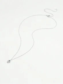 ANDYWEN 1入組精美純銀方晶鋯石裝飾手掌吊墜銀吊墜項鍊適合女士適合派對 - 銀色 - 查看 6