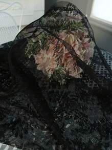 1 buc. Față de masă cu margine din dantelă tricotată, vintage, franceză, covoraș dreptunghiular pentru masă, husă din dantelă pentru masă de ceai, husă decorativă în stil francez, decorațiuni interioare - Negru - Vizualizare 6