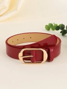 1 chiếc thắt lưng kim loại vàng sang trọng nhiều màu họa tiết cá sấu cho nữ, phụ kiện quần jeans, thích hợp để mặc hàng ngày - Khóa kim loại hình bầu dục - Xem 11