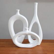 Trio Of Stylized Vases - White - View 1
