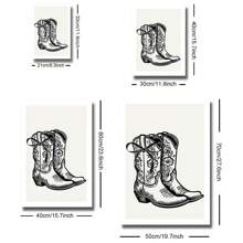Set von 3 ungerahmten Postern im Westernstil mit schwarzen Schleifen und Cowgirlstiefeln, retro, Preppy-Kunst, Girlie-Zimmer-Dekoration, minimalistische Leinwandmalerei, Muster, funkiger Vintage-Wandbild, ideal als Geschenk für Studentenwohnheim, Apartment, Mädchenzimmer, Schlafzimmer, Wohnzimmer, moderne Heimdekoration