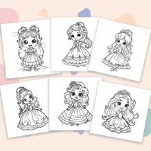 Tlenpo 1 Sách tô màu cho tuổi teen - Sách tô màu chủ đề công chúa dành cho bé gái - 30 trang, kích thước 8,3x 8,3 inch, giúp người lớn giải tỏa căng thẳng, lo âu và nhiều vấn đề khác, Quà tặng hoàn hảo cho ngày lễ, trở lại trường, Giáng sinh, Halloween (Không bao gồm phụ kiện) - Nhiều màu - Xem 5