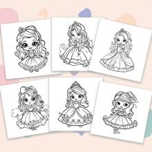 Tlenpo 1 Sách tô màu cho tuổi teen - Sách tô màu chủ đề công chúa dành cho bé gái - 30 trang, kích thước 8,3x 8,3 inch, giúp người lớn giải tỏa căng thẳng, lo âu và nhiều vấn đề khác, Quà tặng hoàn hảo cho ngày lễ, trở lại trường, Giáng sinh, Halloween (Không bao gồm phụ kiện) - Nhiều màu - Xem 6