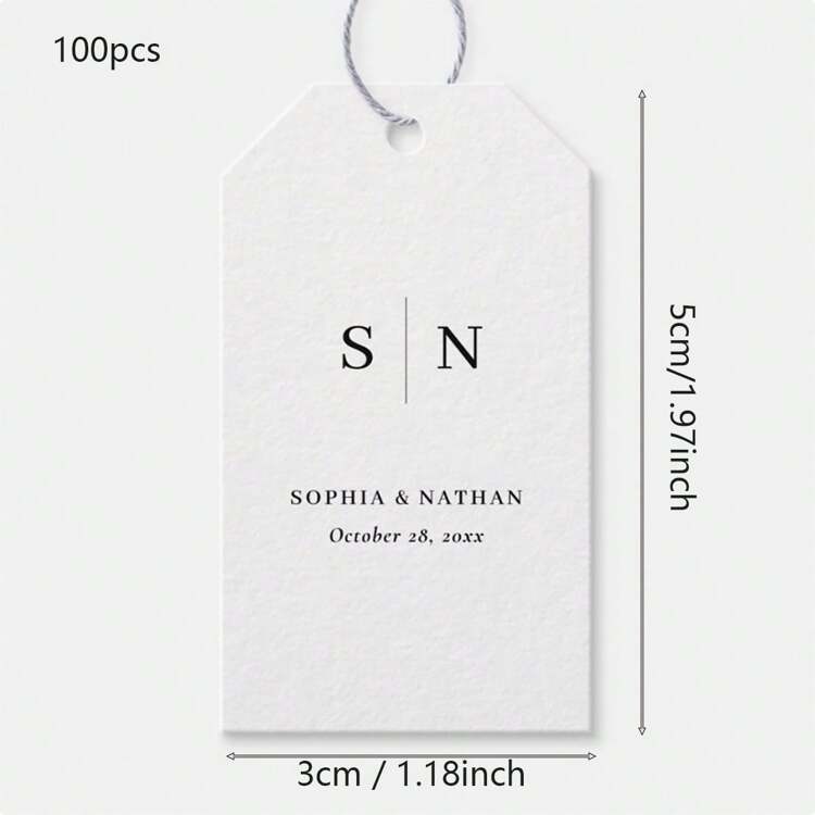 100个定制精致婚礼迎宾礼品标签，翠绿植物图案，可定制婚礼回礼标签，个性化感谢礼品标签，适用于婚礼、生日、新娘送礼会等场合，装饰性强，可重复使用，多功能，时尚精致，高品质，可定制，个性化，独特，适合送给儿子、女儿、学生、员工、办公室、茶室、学校、家庭等，营造温馨氛围，家居生活用品，定制婚礼工艺品，节日日历，家居生活用品 - 彩色 - 查看 34