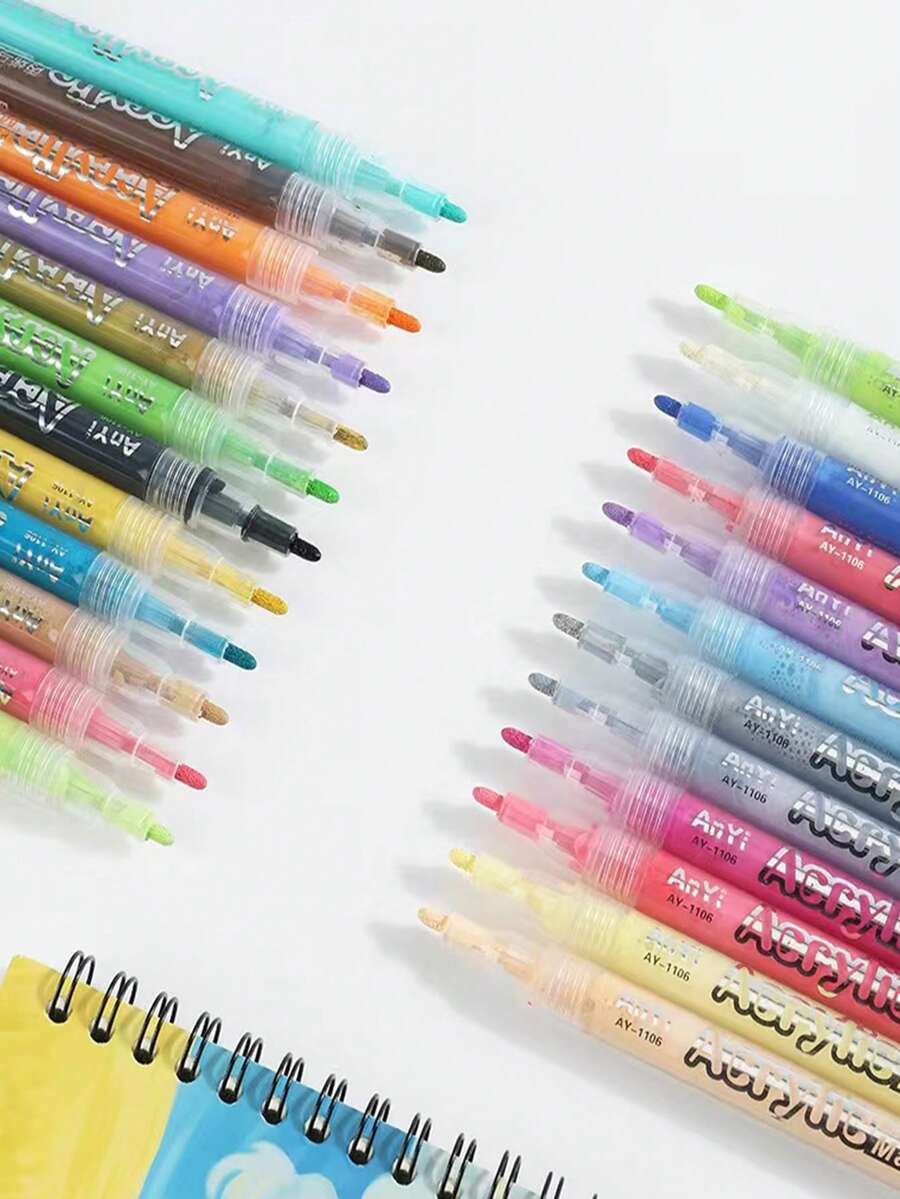 Bộ 12/24 bút dạ Acrylic, bút dạ màu nước cho học sinh, bút dạ màu Acrylic gốc nước, bút dạ gốm - Nhiều màu - Xem 1
