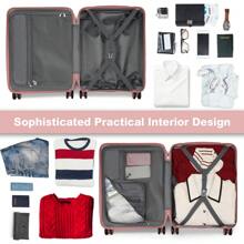 Lightweight Expandable Check-In Luggage ABS+PC Hardshell Suitcase 4 Spinner Wheels Ideal For Cabin Carry-On Available In 20, 24, 28 Inch Sizes - Coral Pink - View 10