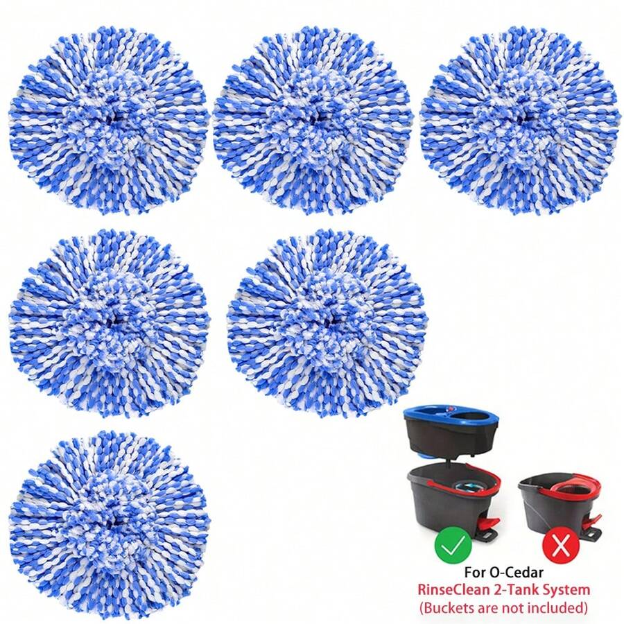 6 Pack Ocedar Mop Heads Replacements Compatible With OCedar Easywring