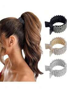 1 szt. Modna i elegancka damska luksusowa spinka do włosów z kryształkami do upięcia kucyka, okrągła spinka zapobiega zwisaniu kucyka, lśniąca i uniwersalna, idealna na imprezy i na co dzień, spinki do włosów, spinki do włosów, spinki do włosów, spinka do włosów, spinka do włosów, spinka do włosów, jesienno-zimowe akcesoria do włosów dla kobiet, stroje wakacyjne, kobieta