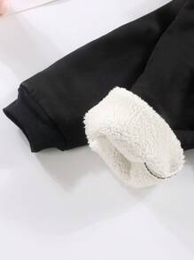 Young Boy Thicker Fleece Hoodie, & Girls Winter New Velvet Sweatshirt, Fashionable Warm Base Layer