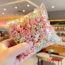 150件/瓶儿童女童彩色星星花朵蝴蝶发夹宝宝可爱发爪小孩发饰套装 - 彩色 - 查看 26