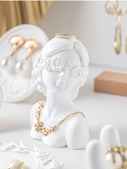1pc Fashion Jewelry Organiser, White Jewelry Necklace Holder, Earrings Display Stand, Perfect For Wedding Art Decoration, Mother's Day Gifts