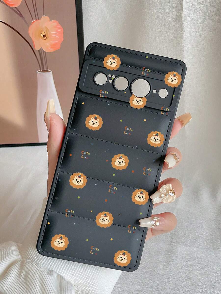 1 Ốp lưng điện thoại TPU mềm màu đen mờ có hình sư tử hoạt hình dễ thương nhiều màu sắc, phù hợp với điện thoại Pixel 8 Pro - Nhiều màu - Xem 1