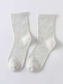 5 双保暖粉彩袜子，简约温暖的中筒袜，适合秋冬季，女士长袜和袜子 - 彩色 - 查看 7