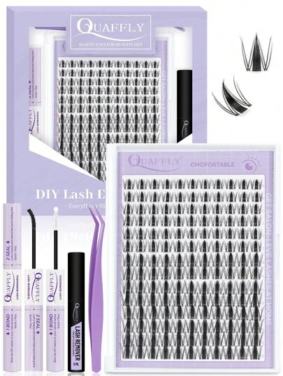 154PCS-C-Curl Fairy Lash Clusters Kit 10-18mm Manga Eyelash Clusters, DIY Eyelash Extensions Kit Wet-Look Spiky Anime Lashes Individual Fake Eyelashes Clusters Kit Ultra-Thin Invisible Lash Band Lash Clusters Kit, Lashes, Eyelashes, Fake Lashes