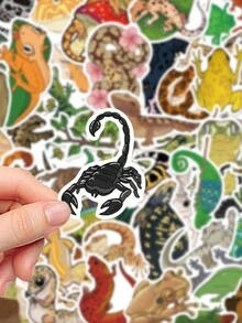 50 件爬行动物贴纸套装，复古日记本/剪贴簿/手机壳/笔记本/杯子/行李防水装饰贴纸 - 彩色 - 查看 5