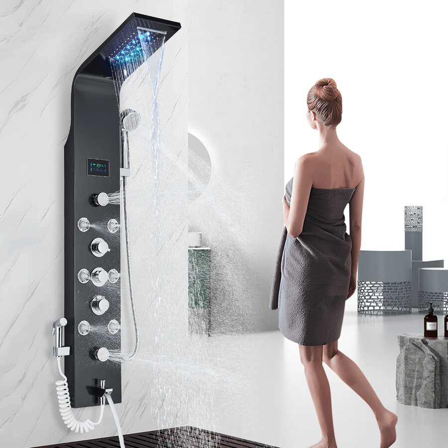 Shower Panel Tower System,7Function Shower Wall Panel, LED Rain