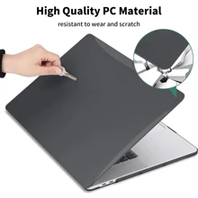 Transparente Schutzhülle kompatibel mit MacBook, robuste Schutzhülle aus Kunststoff für MacBook Air Pro (Schwarz)