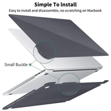 Transparente Schutzhülle kompatibel mit MacBook, robuste Schutzhülle aus Kunststoff für MacBook Air Pro (Schwarz)