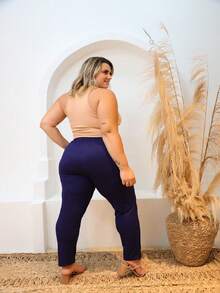Plus Size Pants - 藏蓝色 - 查看 2