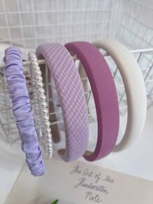 5pcs Elegant Plaid Fabric Sponge Headbands For Women, Suitable For Parties, Dancing, And Daily Wear; Perfect As Gifts For Friends,Hairband,Hair Hoop,Hair Accessories Head Accessories - Black and White - View 11