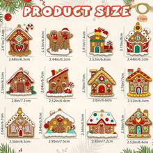 12 件圣诞姜饼屋装饰品，PVC 挂饰，适用于圣诞树和家居装饰 - 彩色 - 查看 6