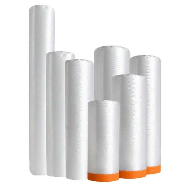 1 Rollo de película plástica multiusos para enmascarar y proteger con pintura en aerosol - Cubierta protectora para pintura de muebles, revestimiento automotriz y decoración
