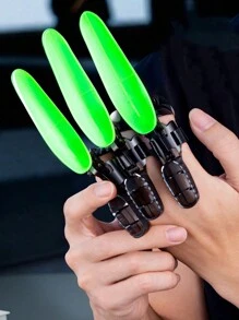 5 peças de garra mecânica retrátil de PVC com juntas brilhantes e extensíveis - adequadas para festas, apresentações, bares, dança, pulseiras decorativas refletivas de Halloween