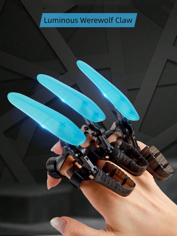 5 peças de garra mecânica retrátil de PVC com juntas brilhantes e extensíveis - adequadas para festas, apresentações, bares, dança, pulseiras decorativas refletivas de Halloween