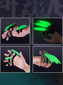5 peças de garra mecânica retrátil de PVC com juntas brilhantes e extensíveis - adequadas para festas, apresentações, bares, dança, pulseiras decorativas refletivas de Halloween