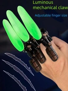 5 peças de garra mecânica retrátil de PVC com juntas brilhantes e extensíveis - adequadas para festas, apresentações, bares, dança, pulseiras decorativas refletivas de Halloween